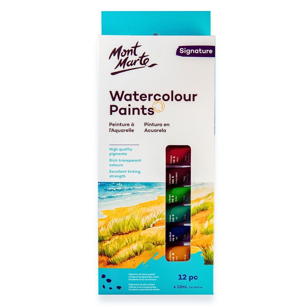 Mont Marte Signature 12ml Watercolour Paints - 12 Pcs