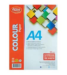 Atlas A4 Colour Paper 250 Sheets Pack