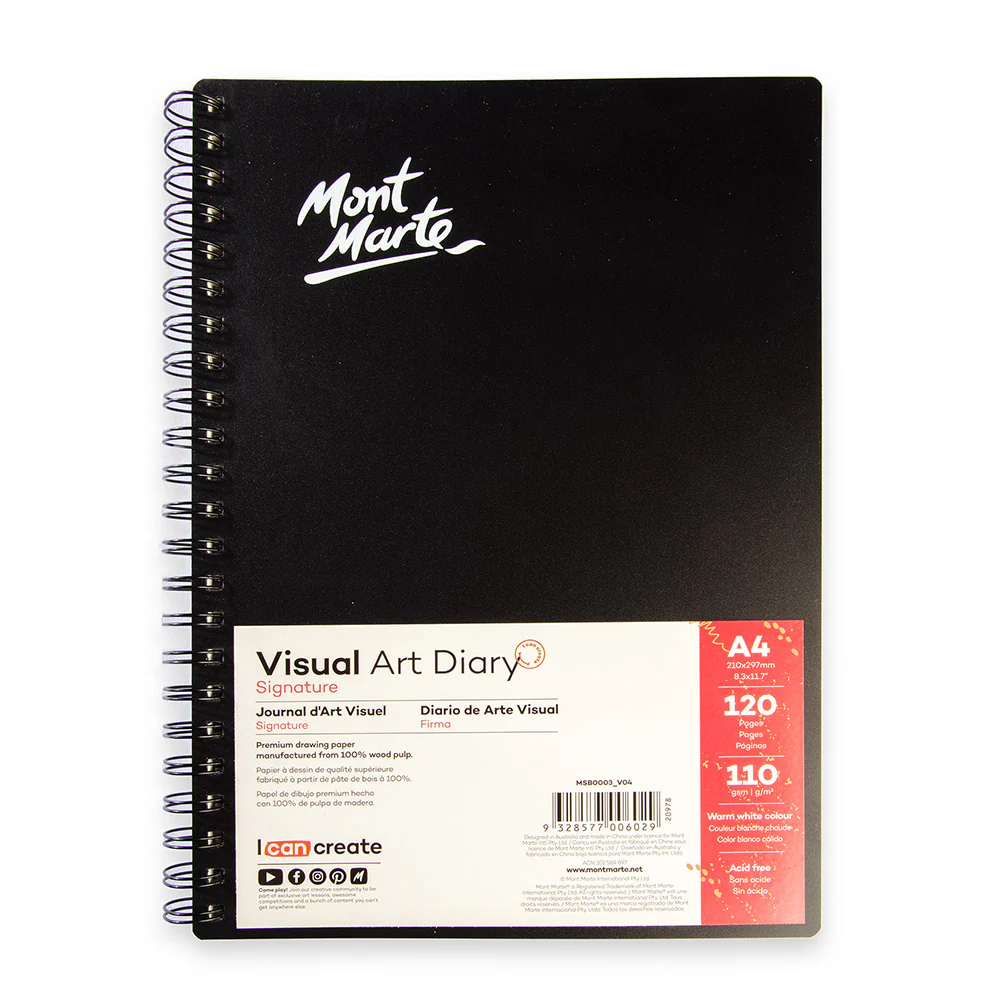 Mont Marte Signature A5 110gsm Visual Art Diary - 120 Sheets