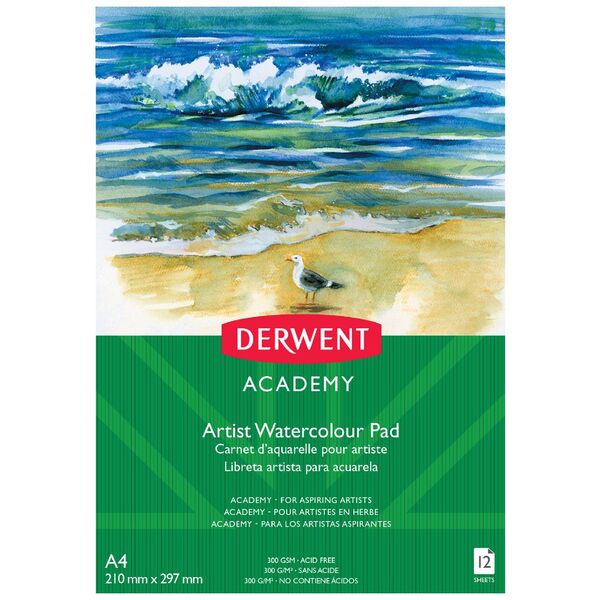 Derwent Academy A4 Artist Watercolour Pad 12Sheets