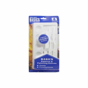 Basics Palette & Painting Knives : 4 Pcs