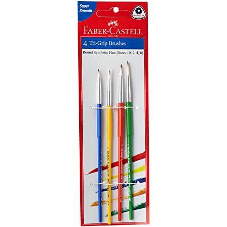 Faber Castell - Tri Grip Brushes Round Synthetic Hair Set of 4 (NO : FC116401)