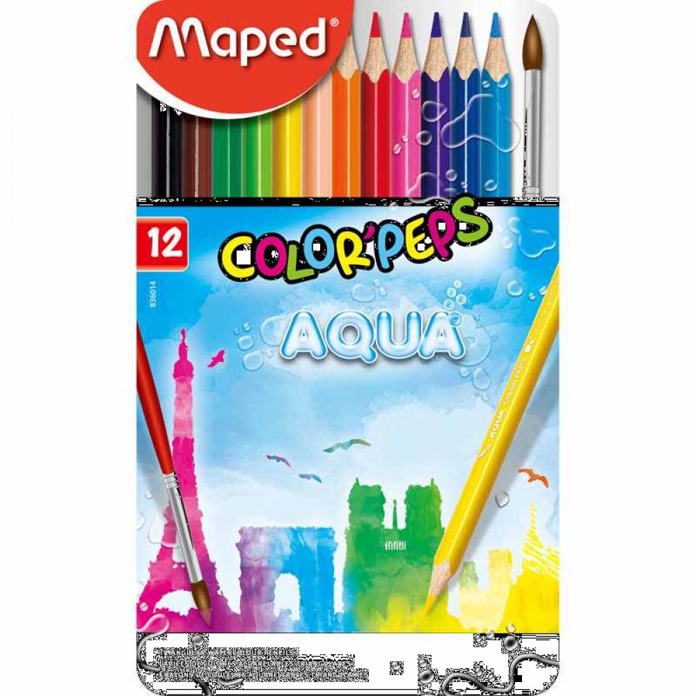Maped Colorpeps AQUA 12 Metal Box