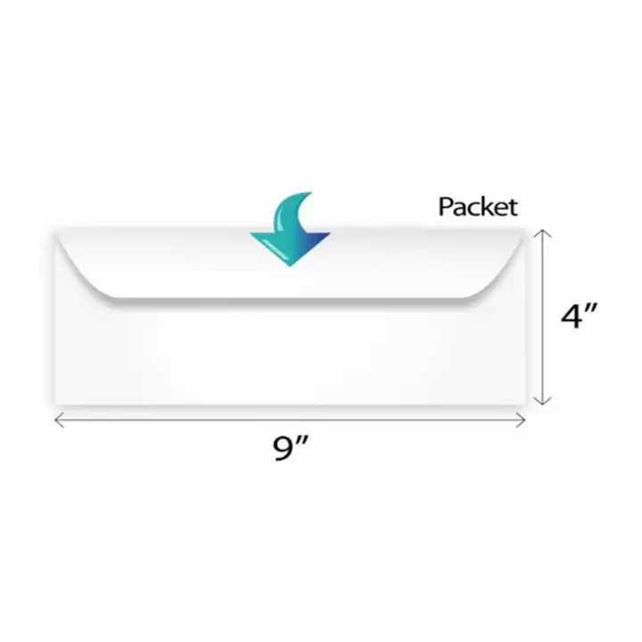 White Envelope (Size : 9" x 4") 1 Each