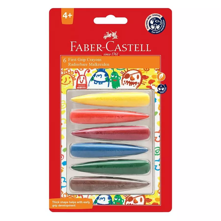 Faber Castell 6 First Grip Crayons No.FC122706