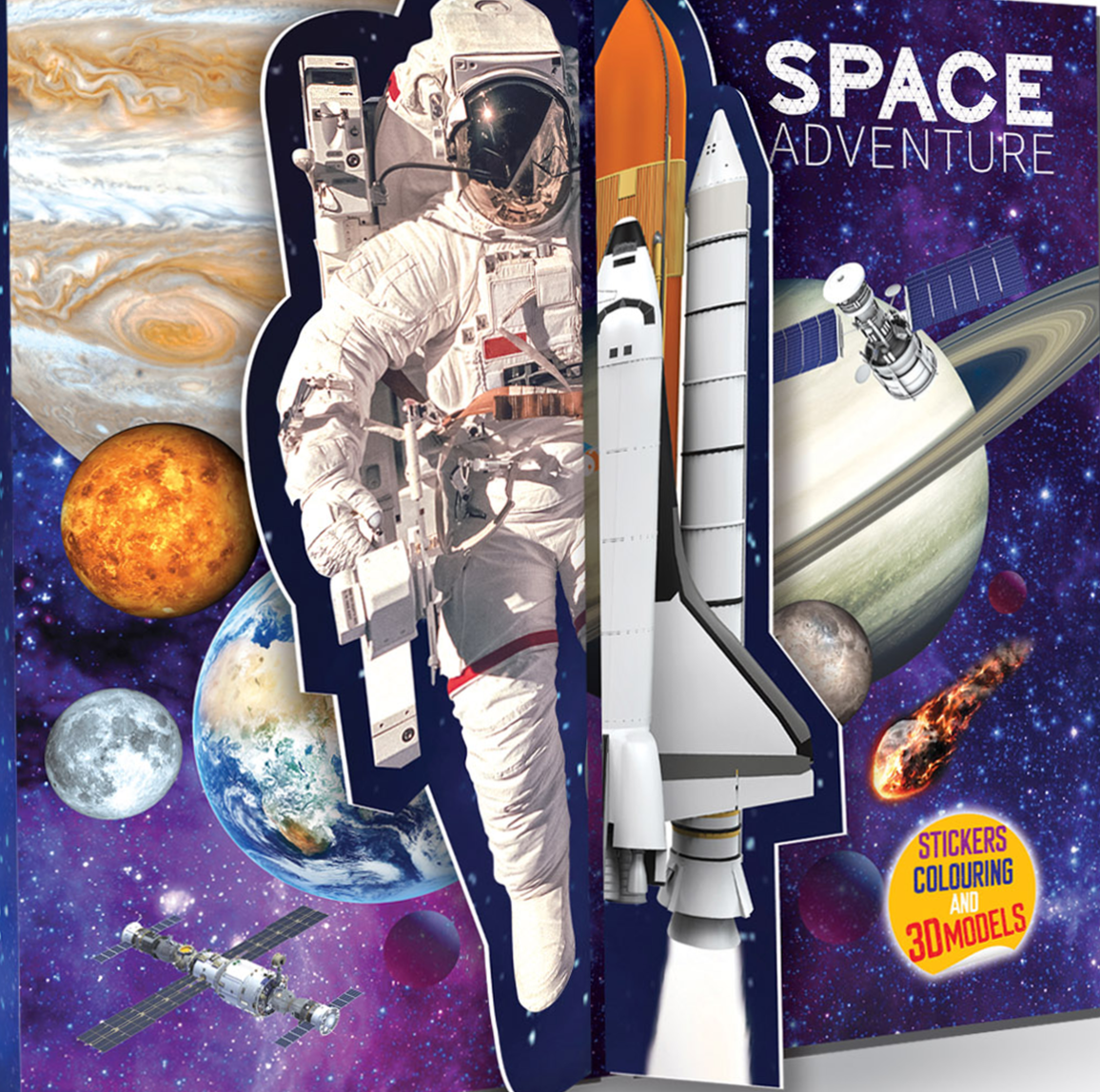 Space Adventure Stickers Colouring and 3D Models