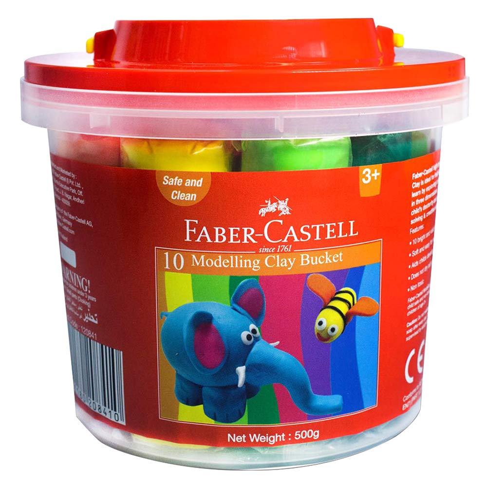 Faber Castell 10 Modelling Clay Bucket