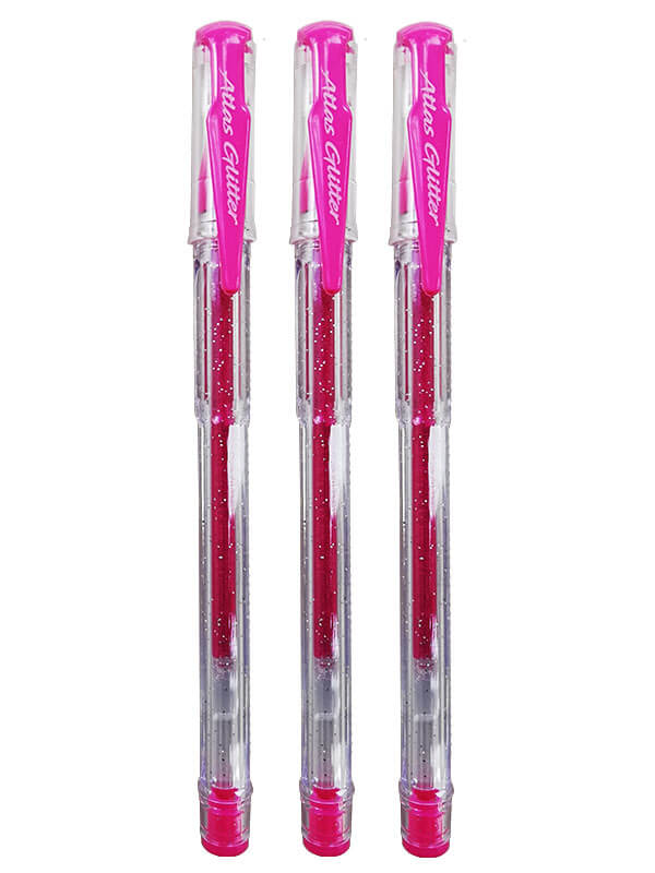 Atlas Glitter Gel Pen Pink