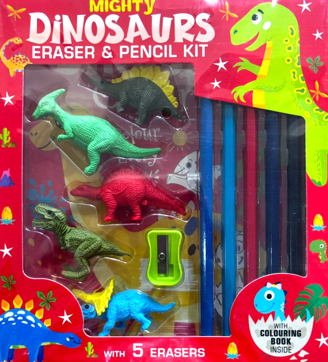 Hello Friend Mighty Dinosaurs Eraser and Pencil Kit