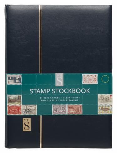 WHSmith Stamp Stockbook (24 Black PGS)