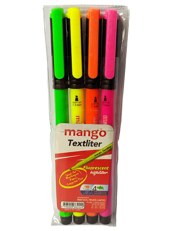 Mango Textliter 4 Colors Pouch (Highliter)