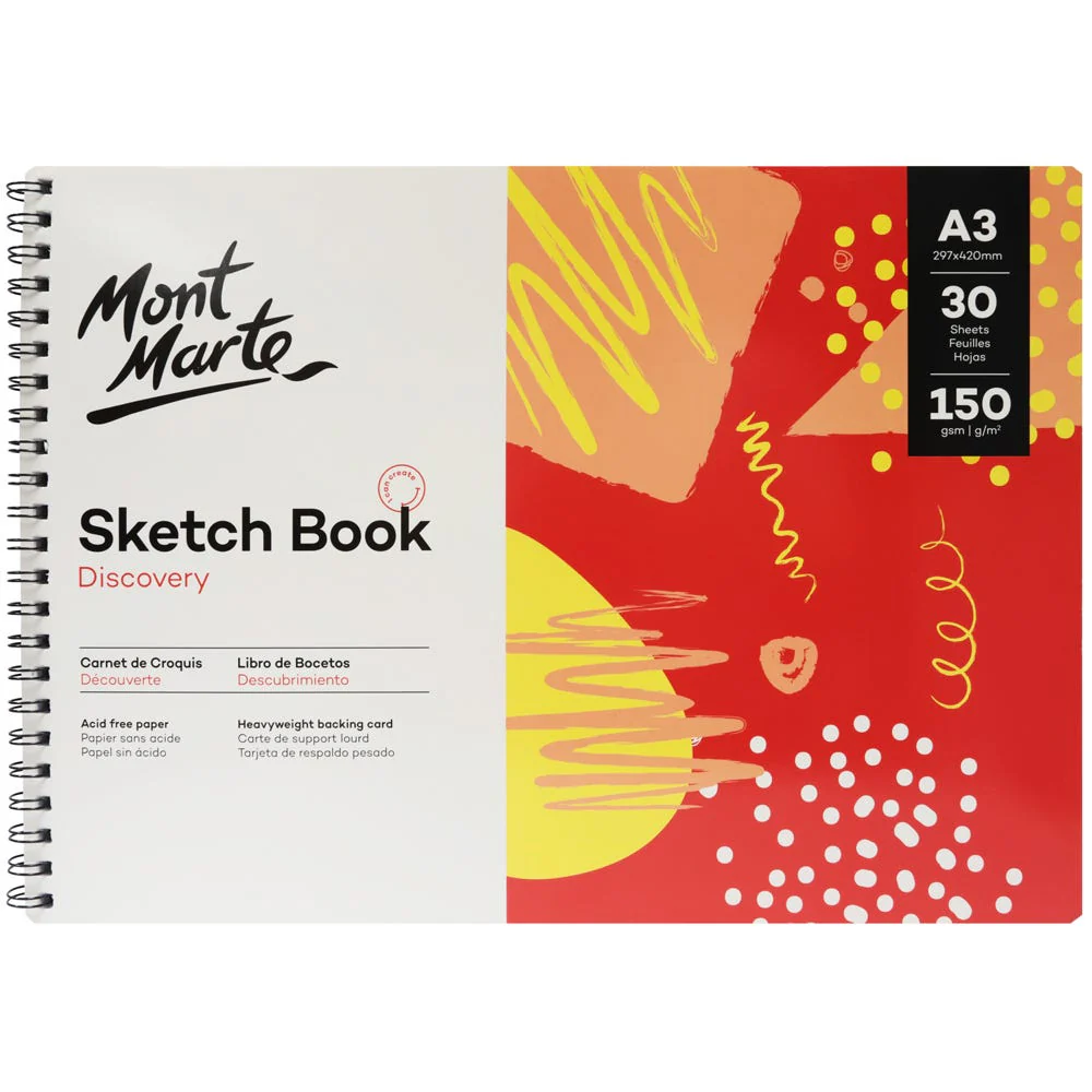Mont Marte Discovery A3 150gsm Sketch Book - 30 Sheets