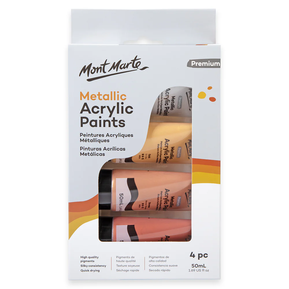 Mont Marte Metallic Acrylic - 4 Pcs