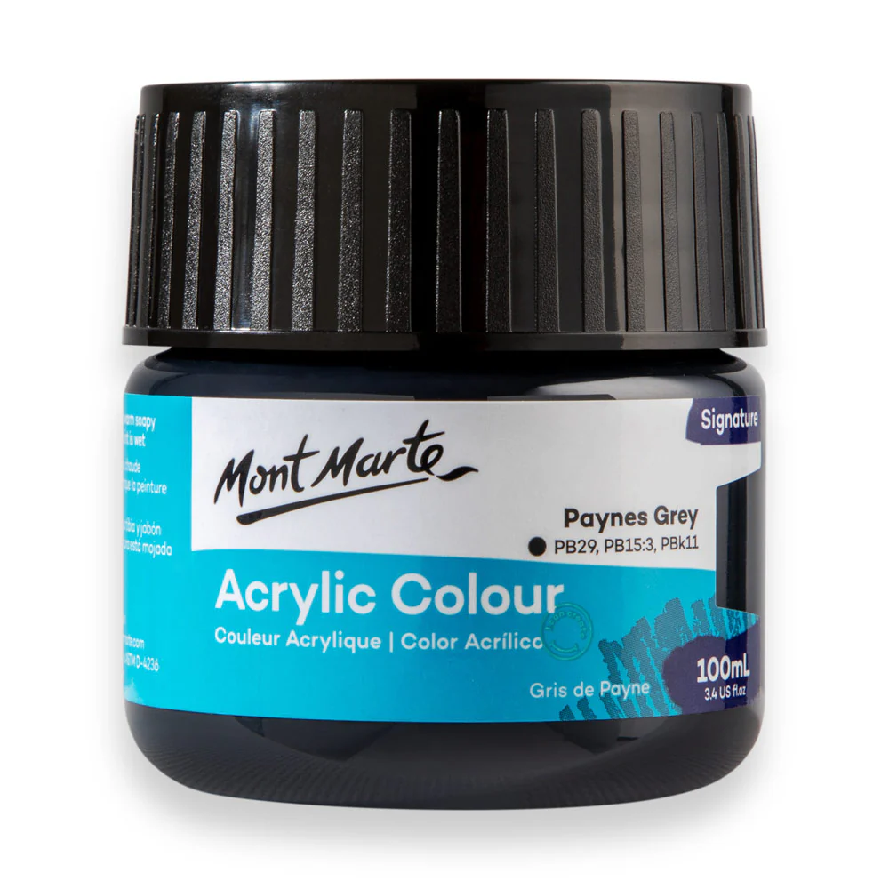 Mont Marte Signature 100ml Acrylic Colour - Paynes Grey