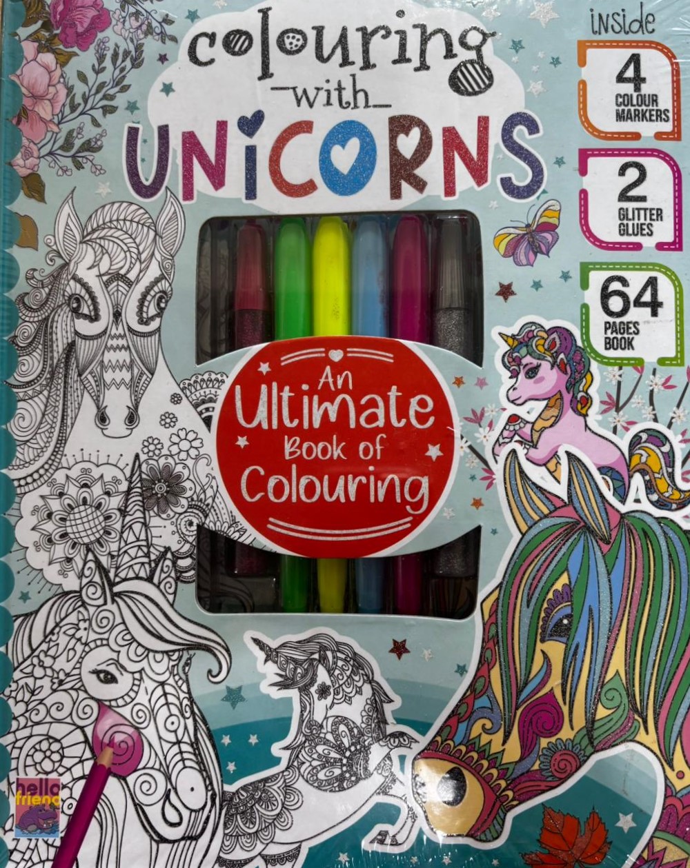 Hello Friend An Ultimate Book of Colouring with Unicorns