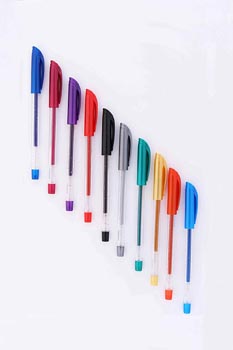 Ten Multicolour Pens ( Blue,Orange,Pink,green,Purple)