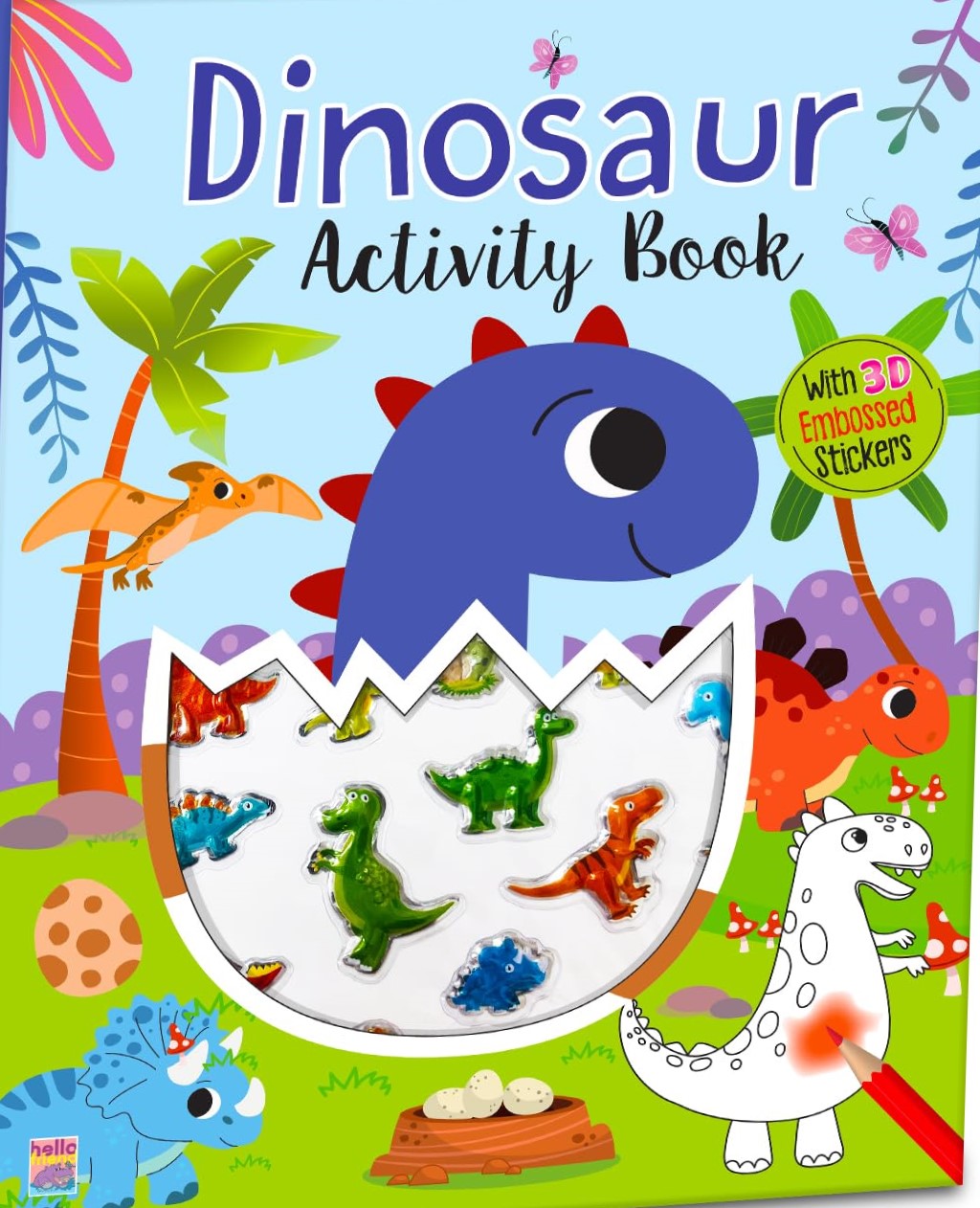 Dinosaur Acitvity Book with 3D Embossed Stickers