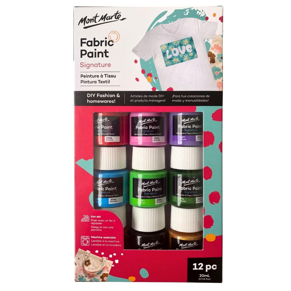 Mont Marte Signature 20ml Fabric Paint - 12 Pcs