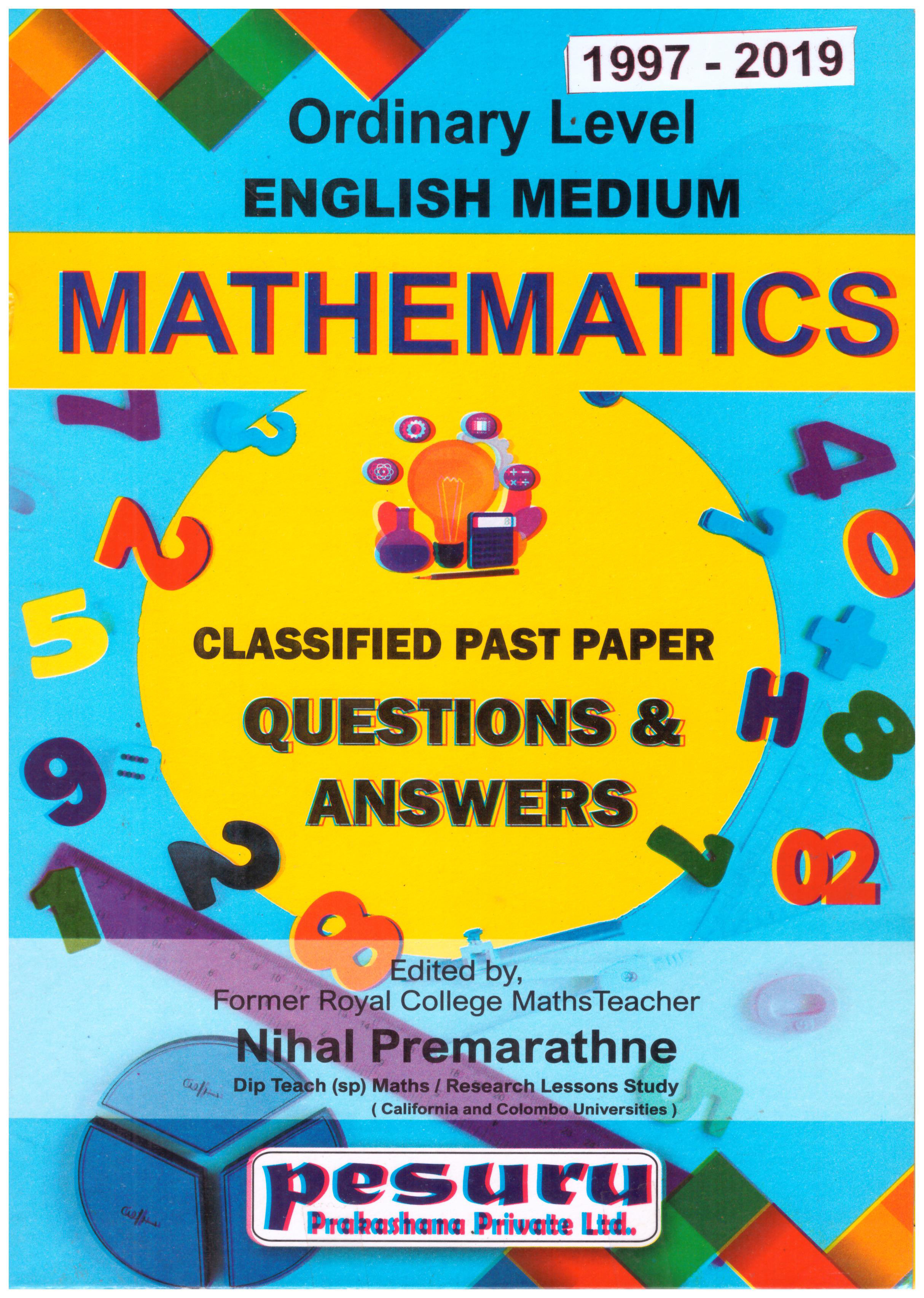 Pesuru O/L Mathematics Classified Past Paper Questions and Answers 1997 - 2023