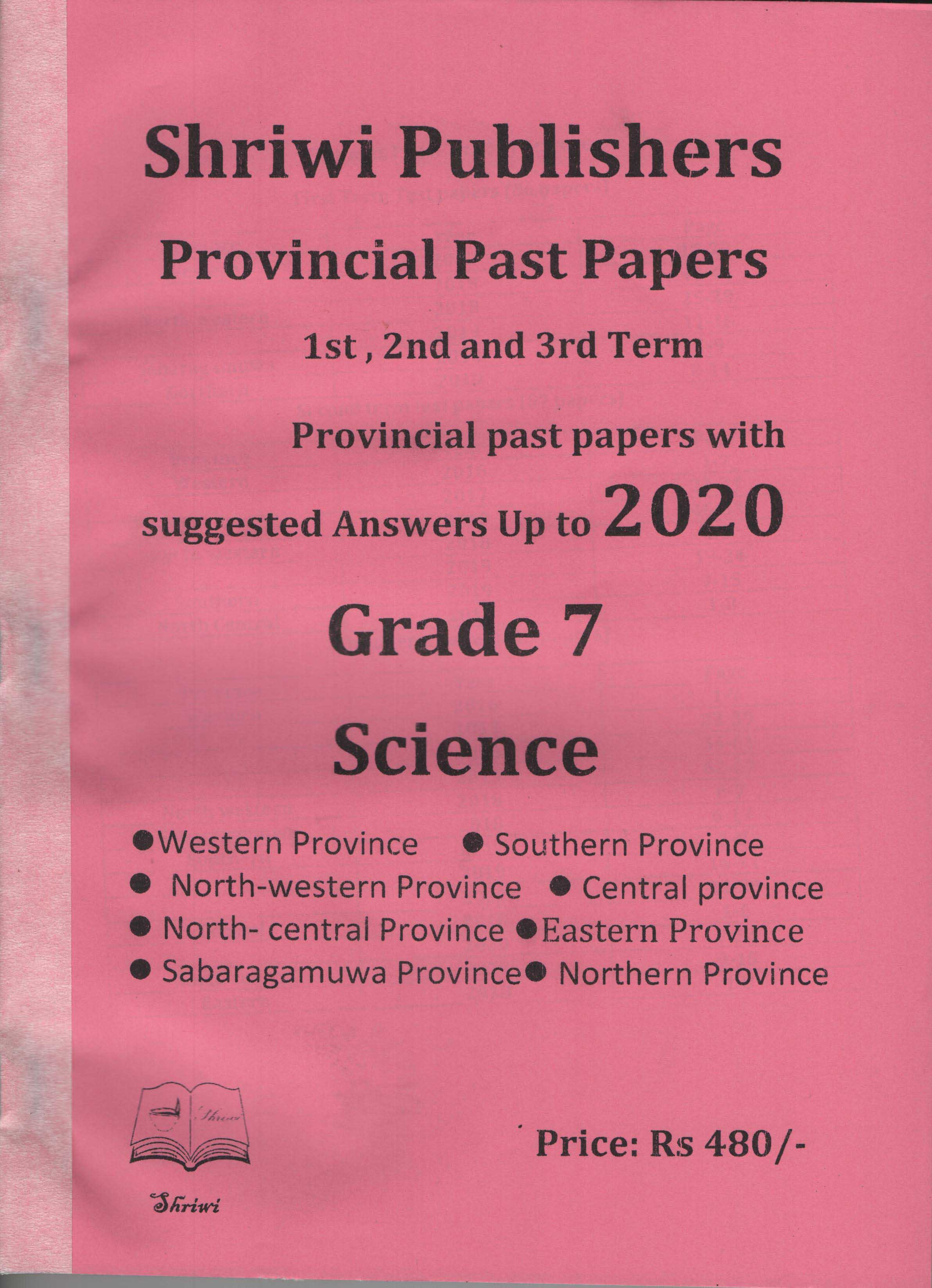 Shriwi Grade 7 Science Provincial Past Papers 1st 2nd and 3rd Term with Suggested Answers up to 2021