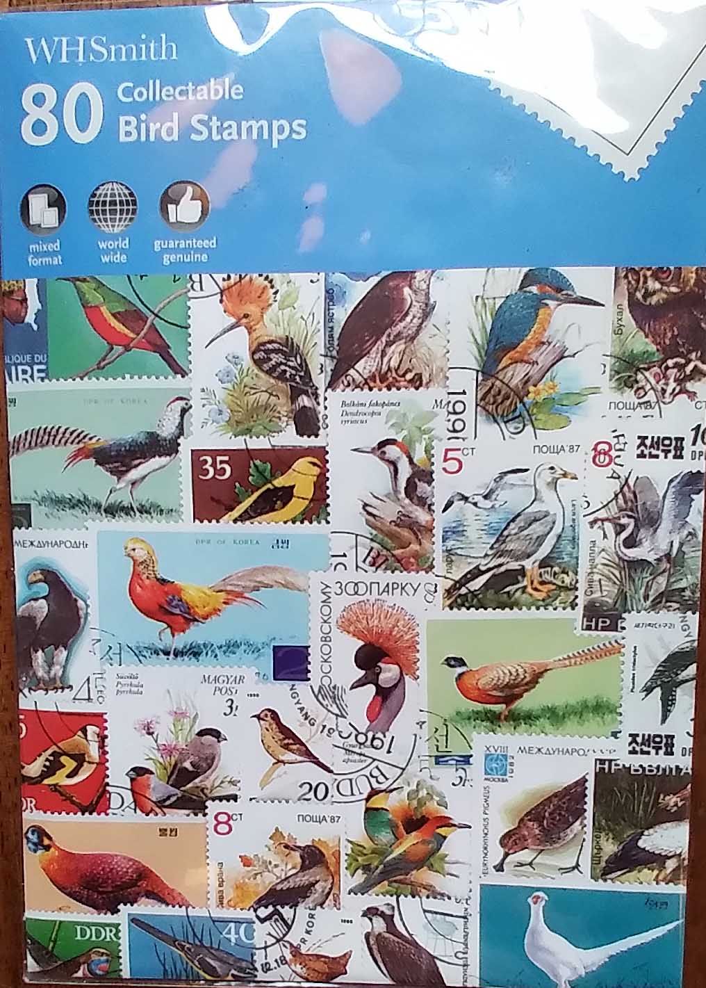 WHSmith Collectable Bird Stamps ( Pack of 80 )