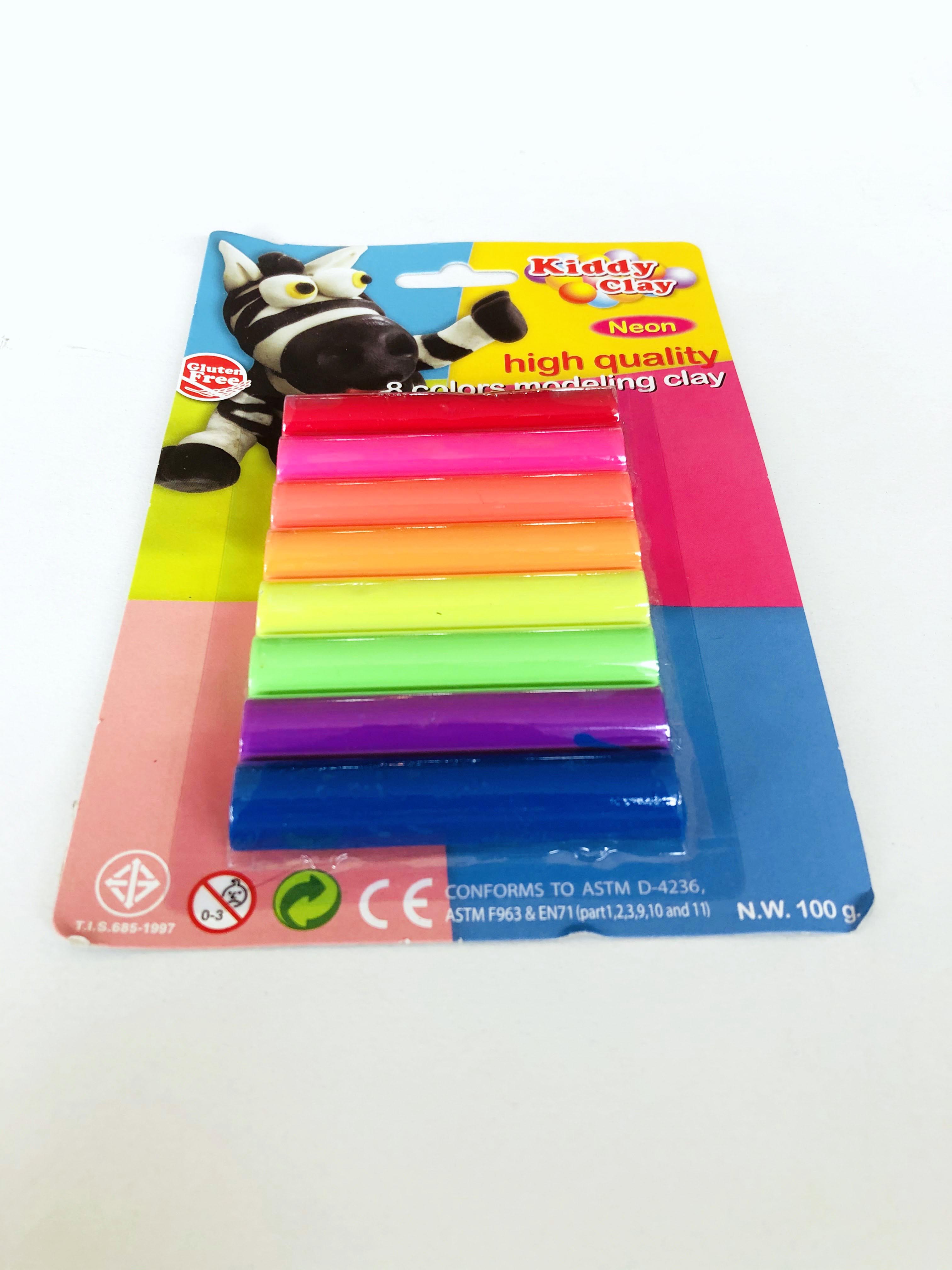 Kiddy Clay Neon High Quality 08 colors modeling clay 10142587