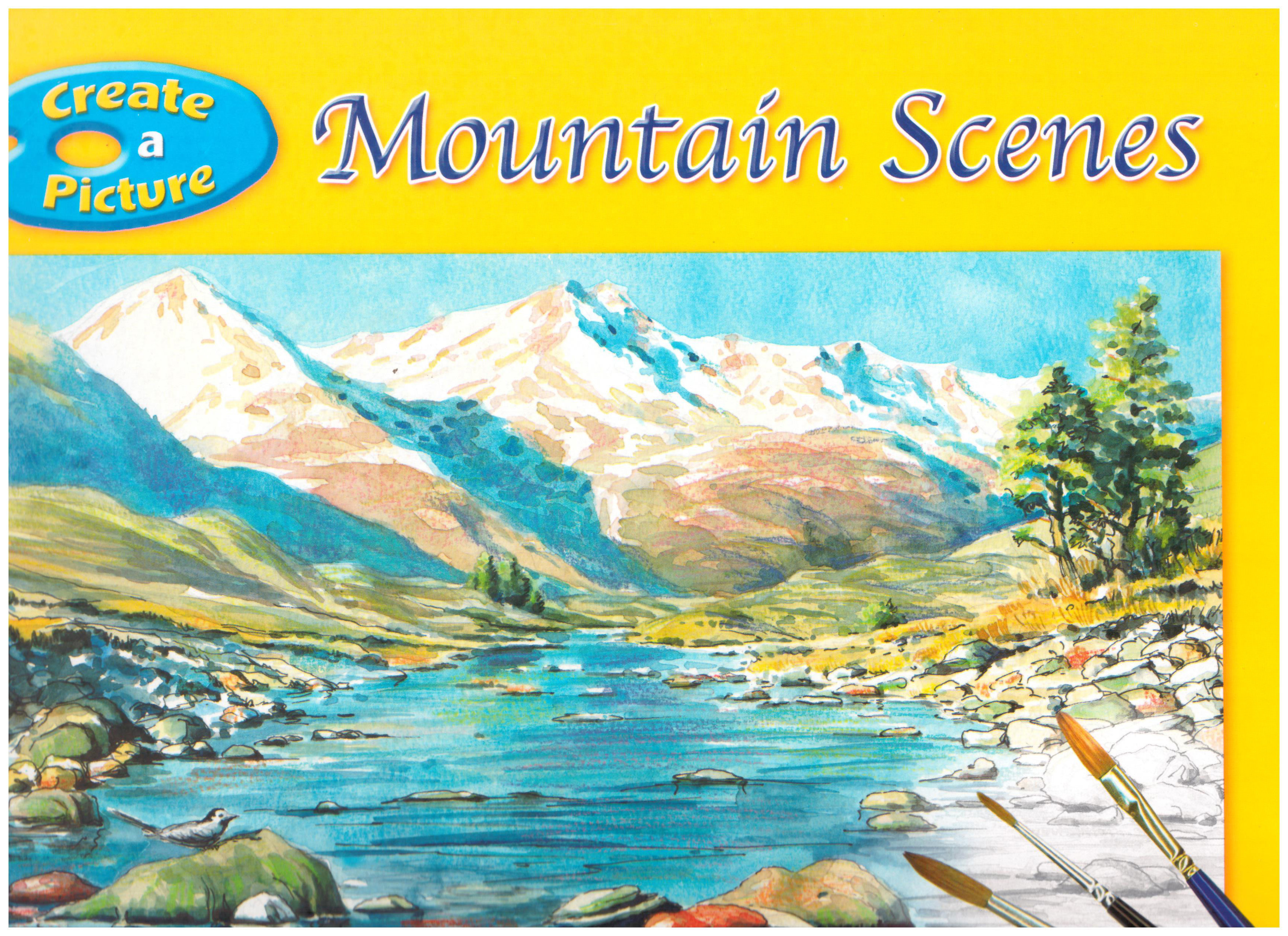 Create A Picture Mountain Scence Colouring Book