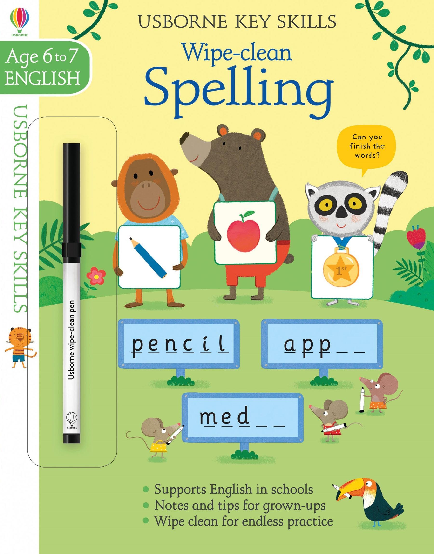 Usborne Key Skills Wipe Clean Spelling (Age 6 to 7 English)