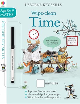 Usborne Key Skills Wipe Clean Time (Age 8 to 9 Maths)