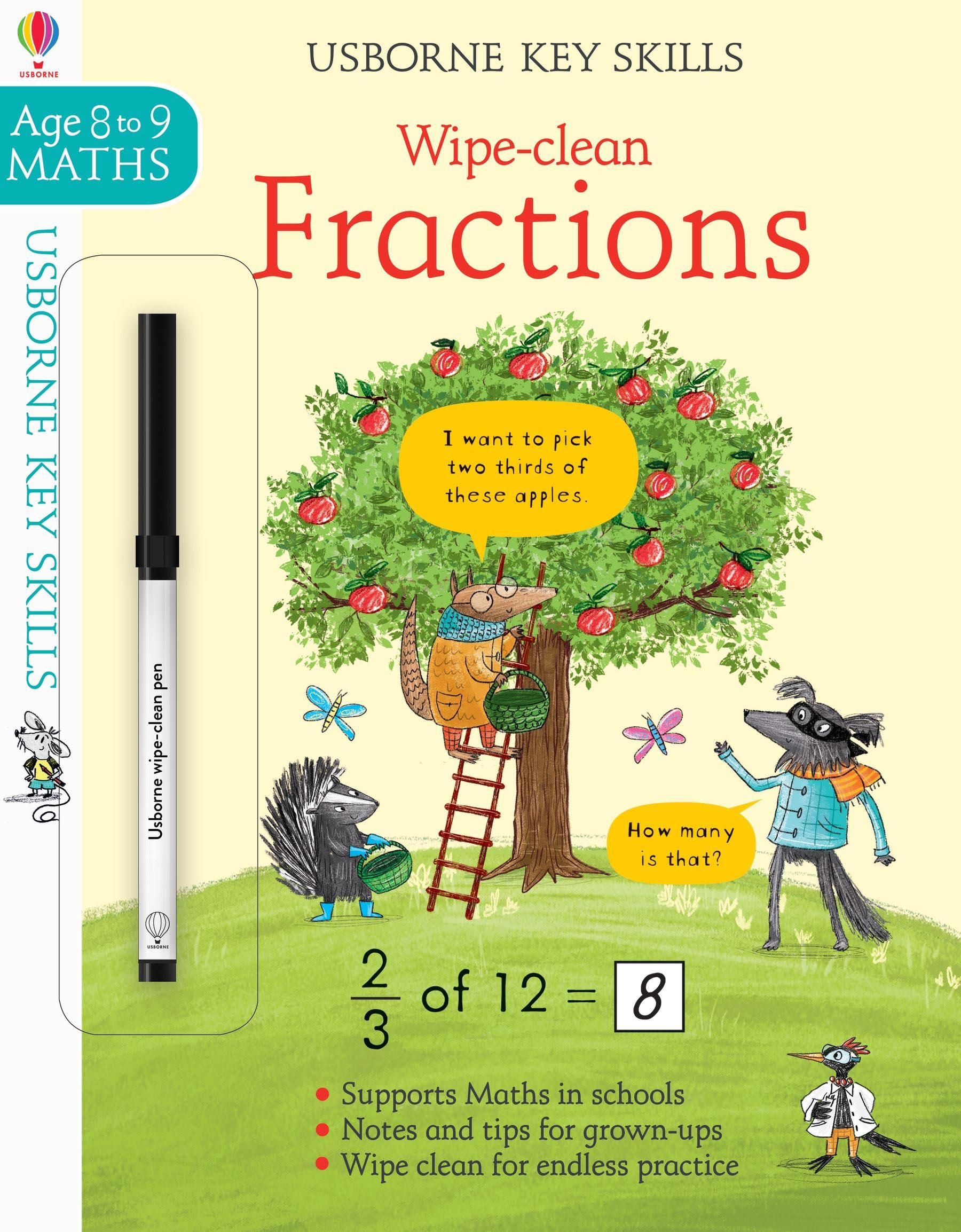 Usborne Key Skills Wipe clean Fractions (Age 8 to 9 Maths)