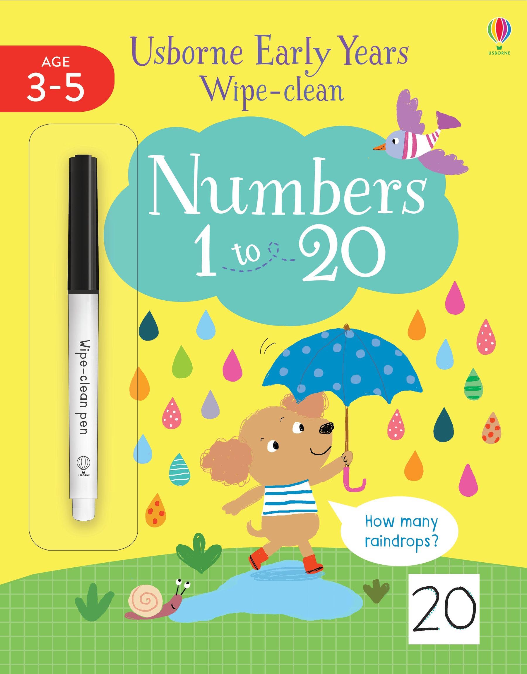 Usborne Early Years Wipe Clean Numbers 1 to 20 ( Age 3-5 )