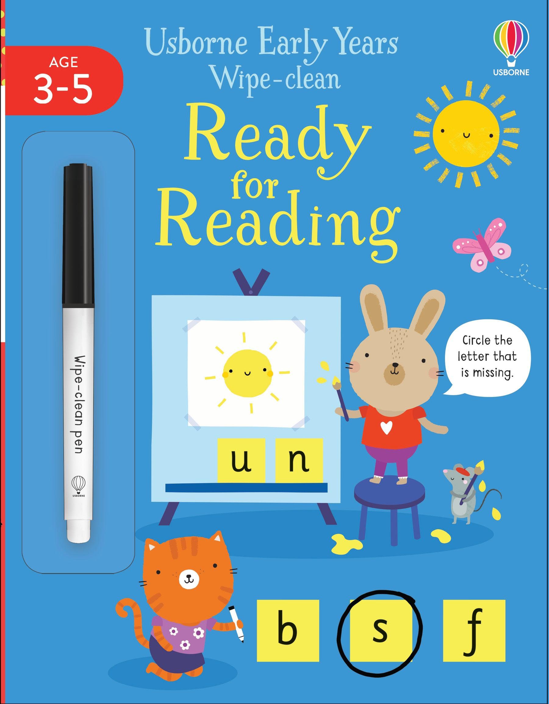 Usborne Early Years Wipe Clean Ready for Reading ( Age 3-5 )