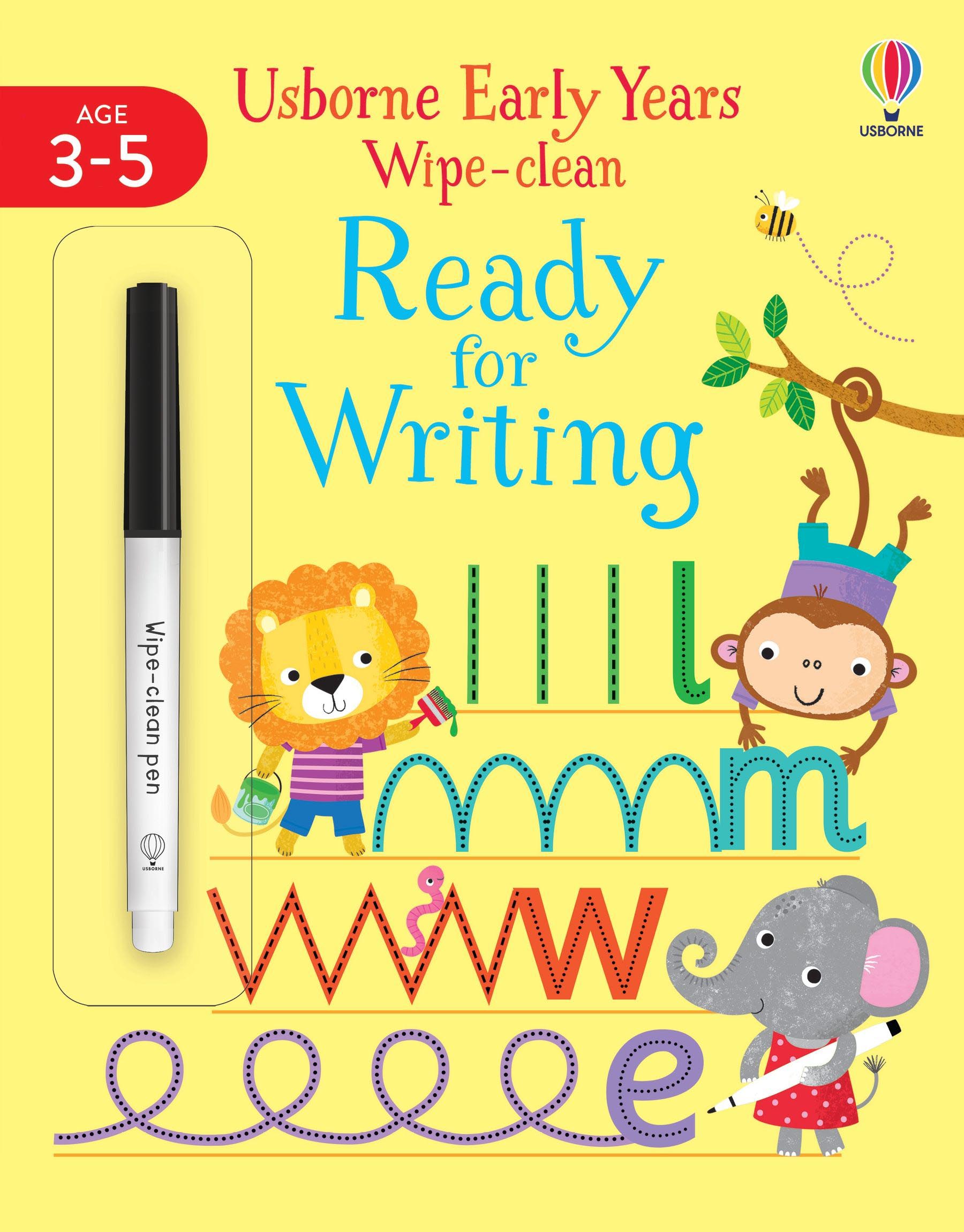 Usborne Early Years Wipe Clean Ready for Writing ( Age 3-5 )