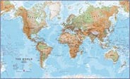 Huge World Political Wall Map - Laminated