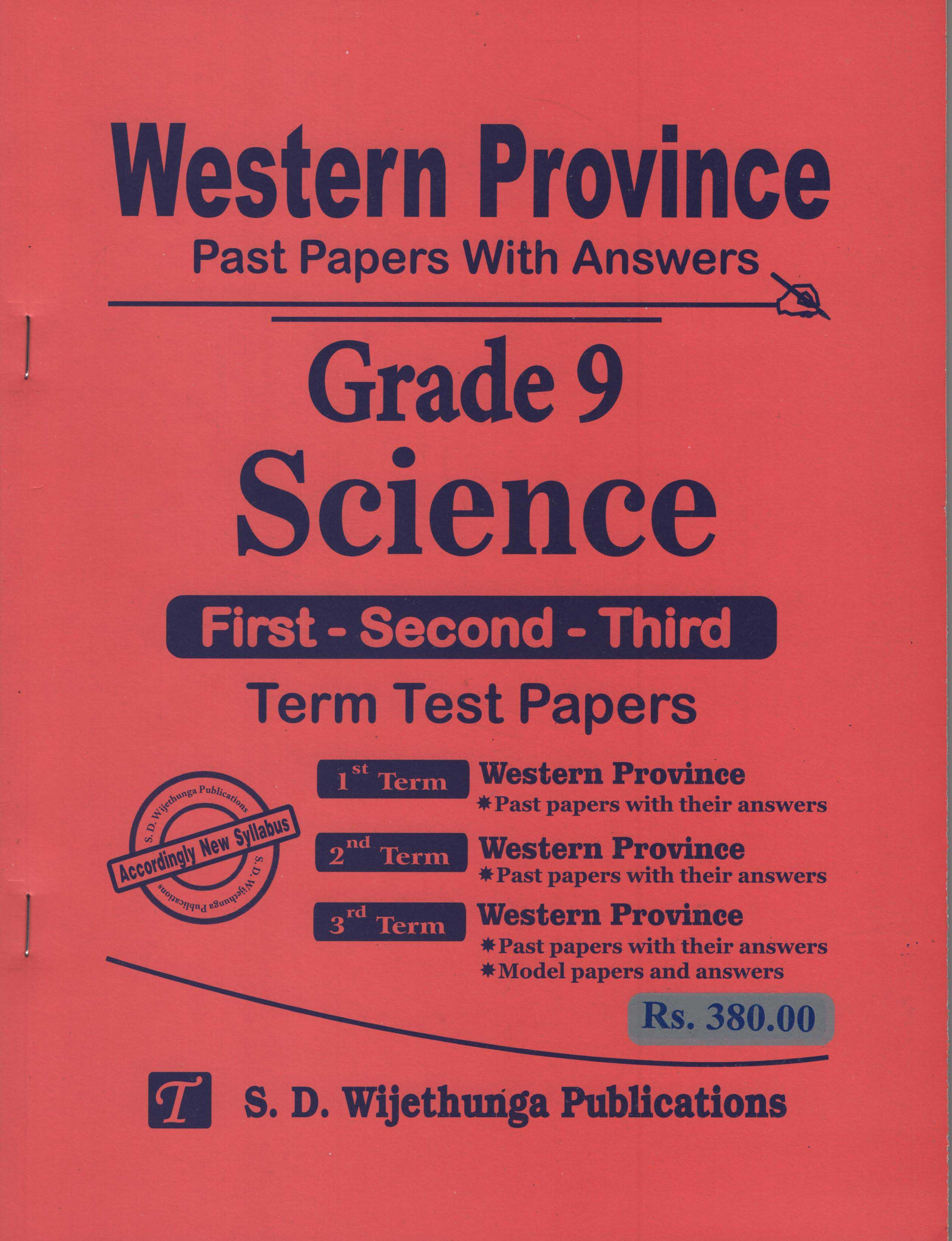 Western Province Past Papers with Answers Grade 9 Science (First-Second-Third) Term Test Papers 2018-2024