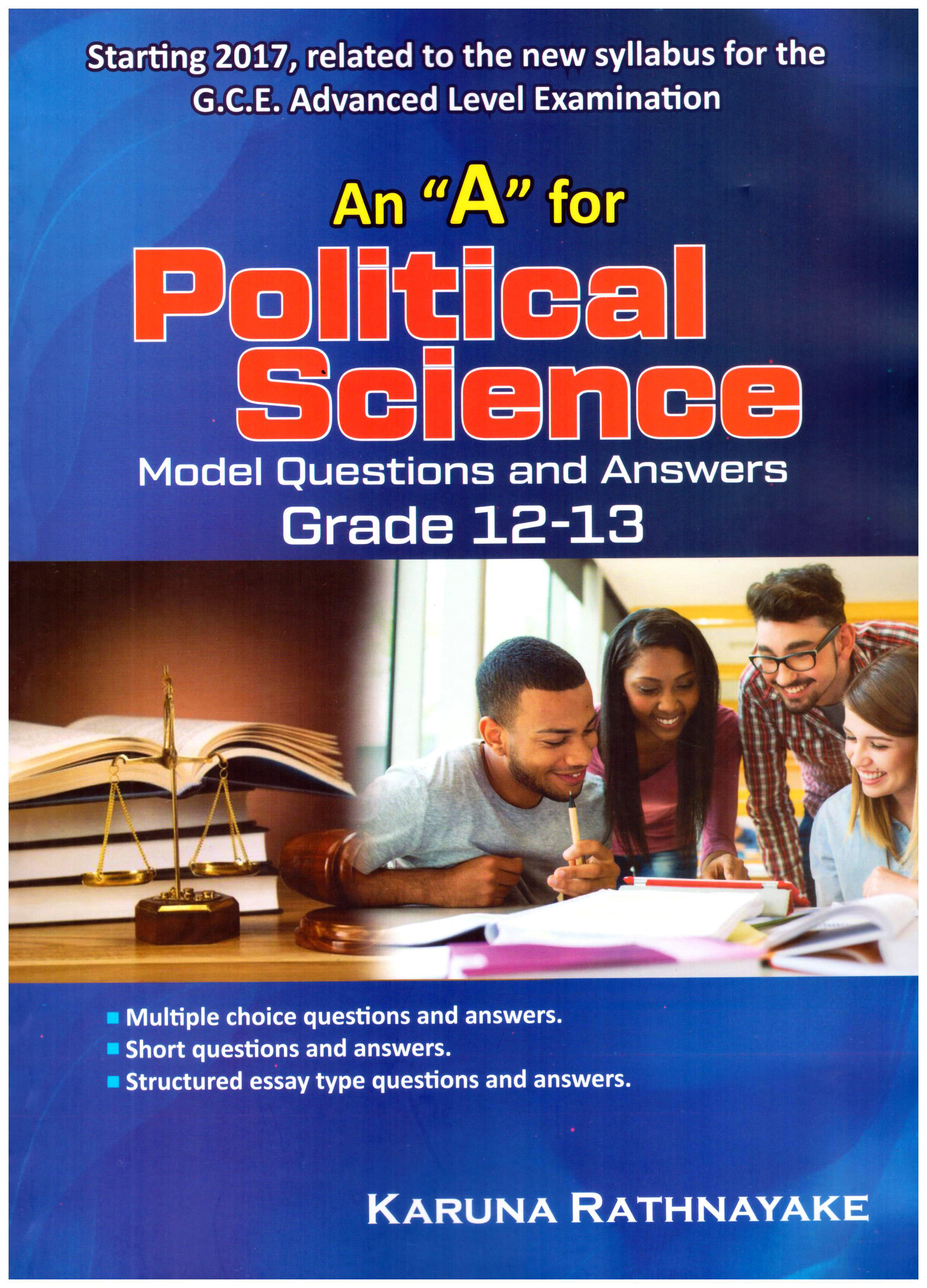 An 'A' for Political Science Model Questions and Answers Grade 12-13