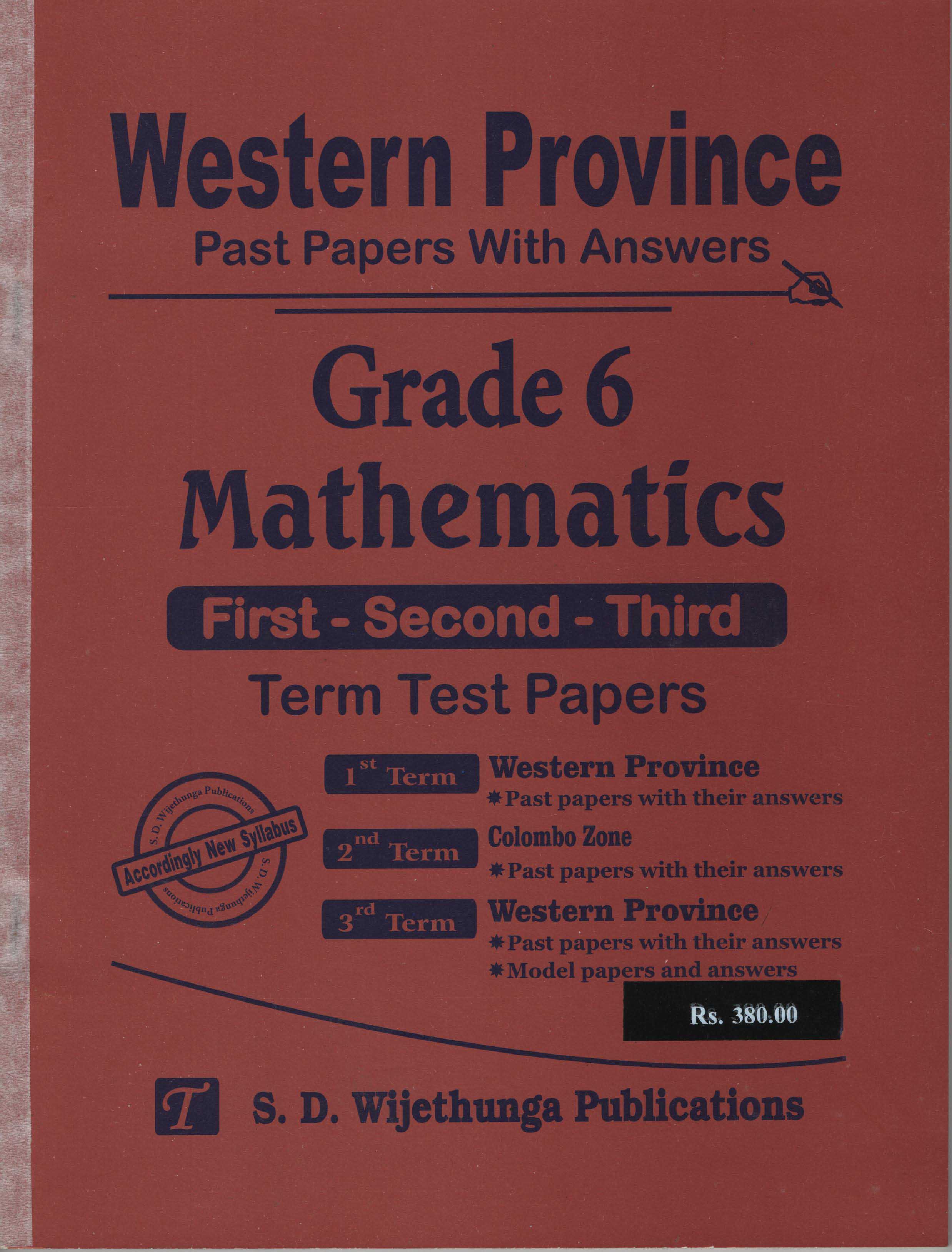 Wester Province Past Papers with Answers Grade 6 Mathematics (First-Second-Third) Term Test Papers