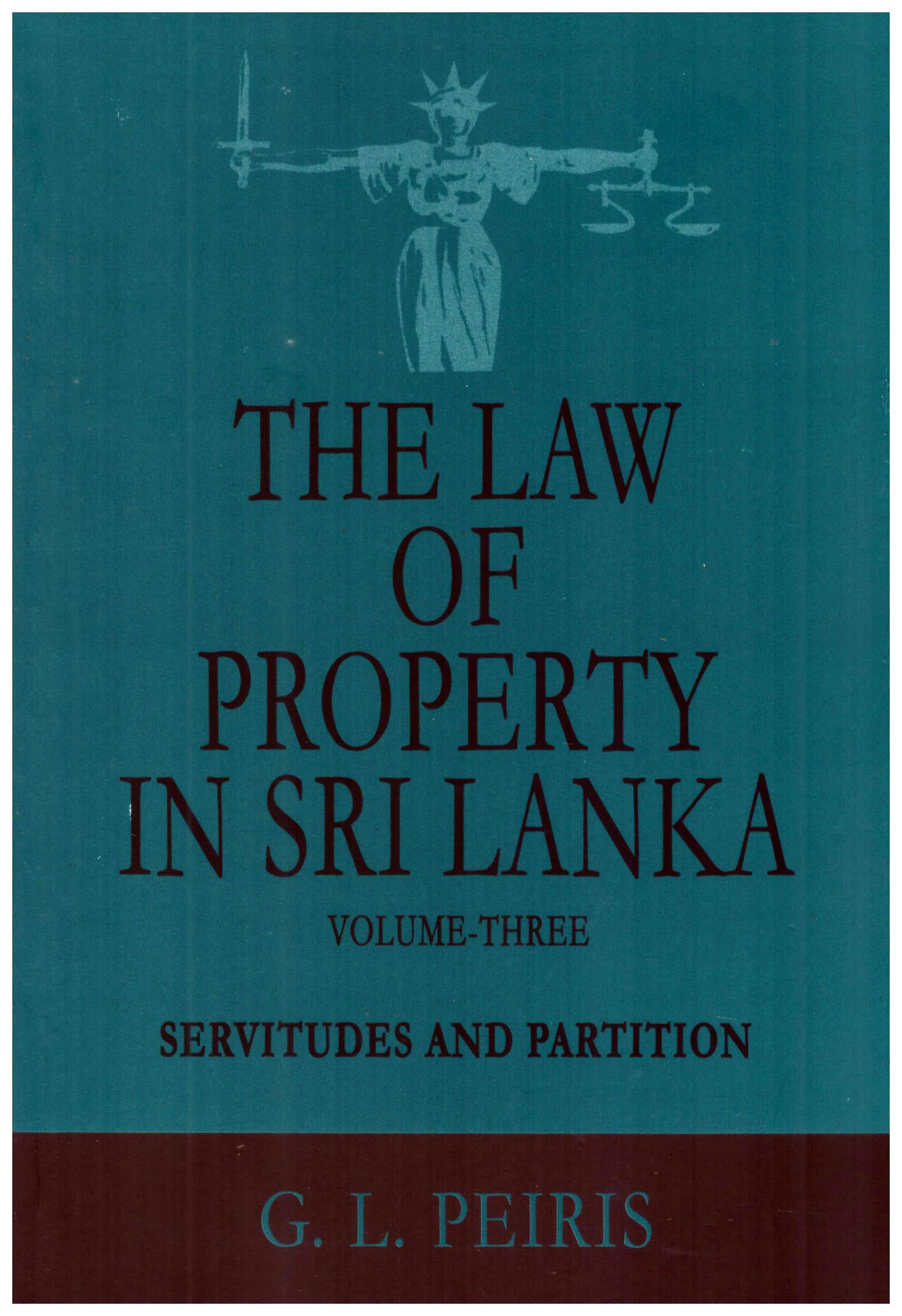 The Law of Property in Sri Lanka Vol. III
