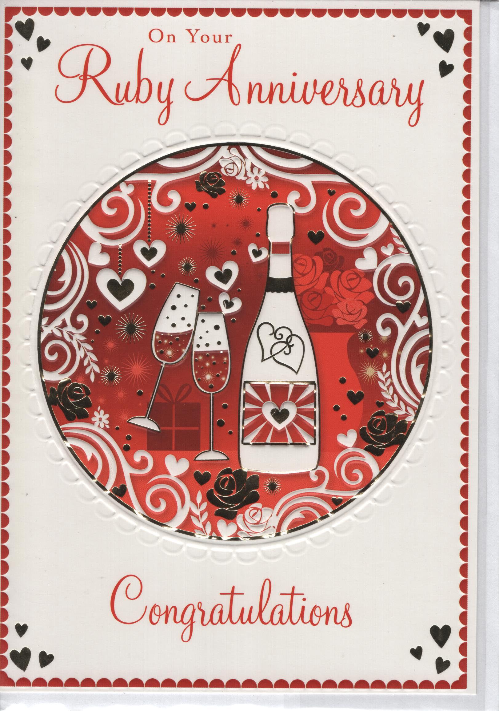 Xpress Yourself Greeting Card : On Your Ruby Anniversary