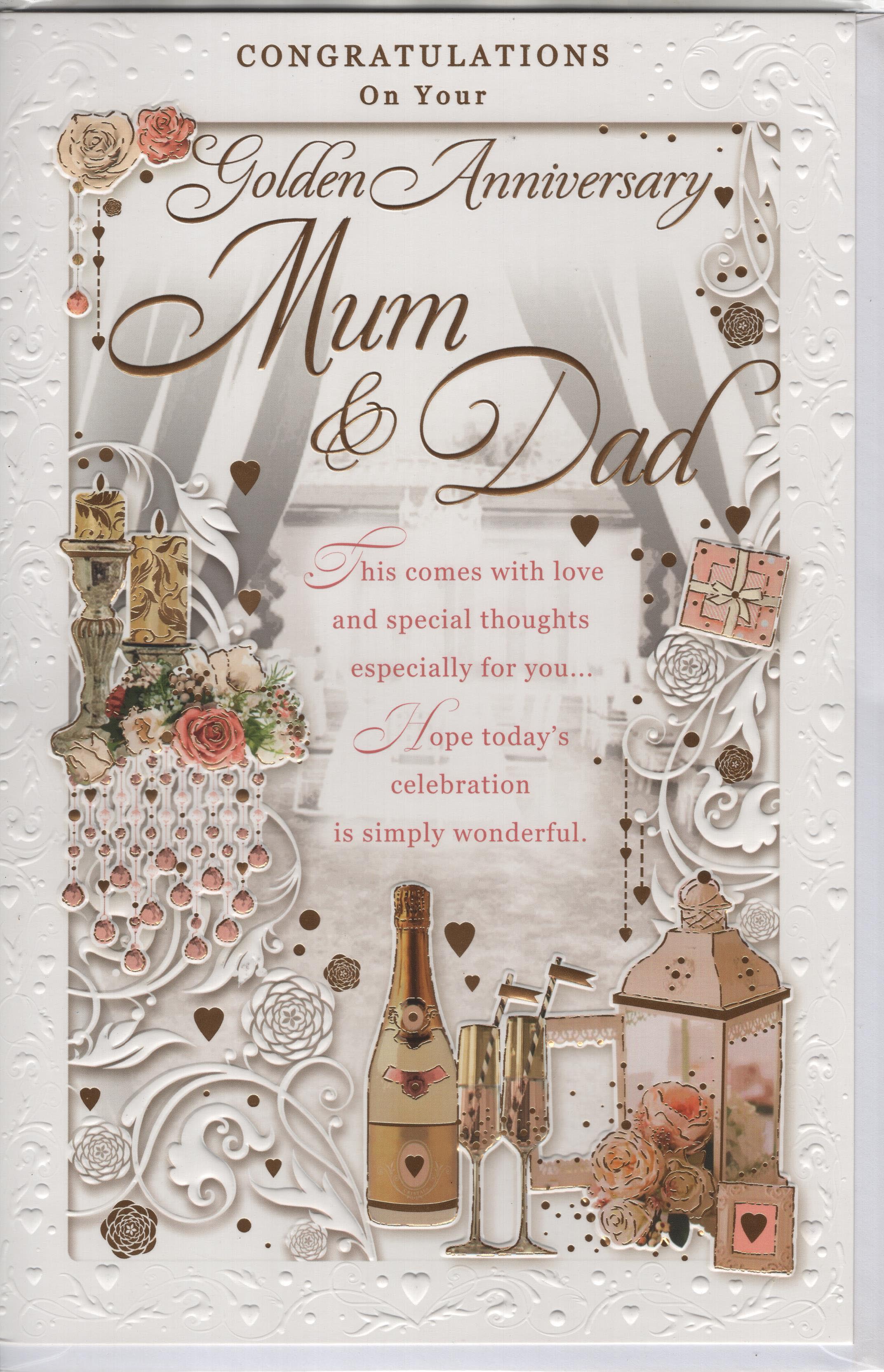 Xpress Yourself Greeting Card ; Congratulations On Your Golden Anniversary Mum and Dad