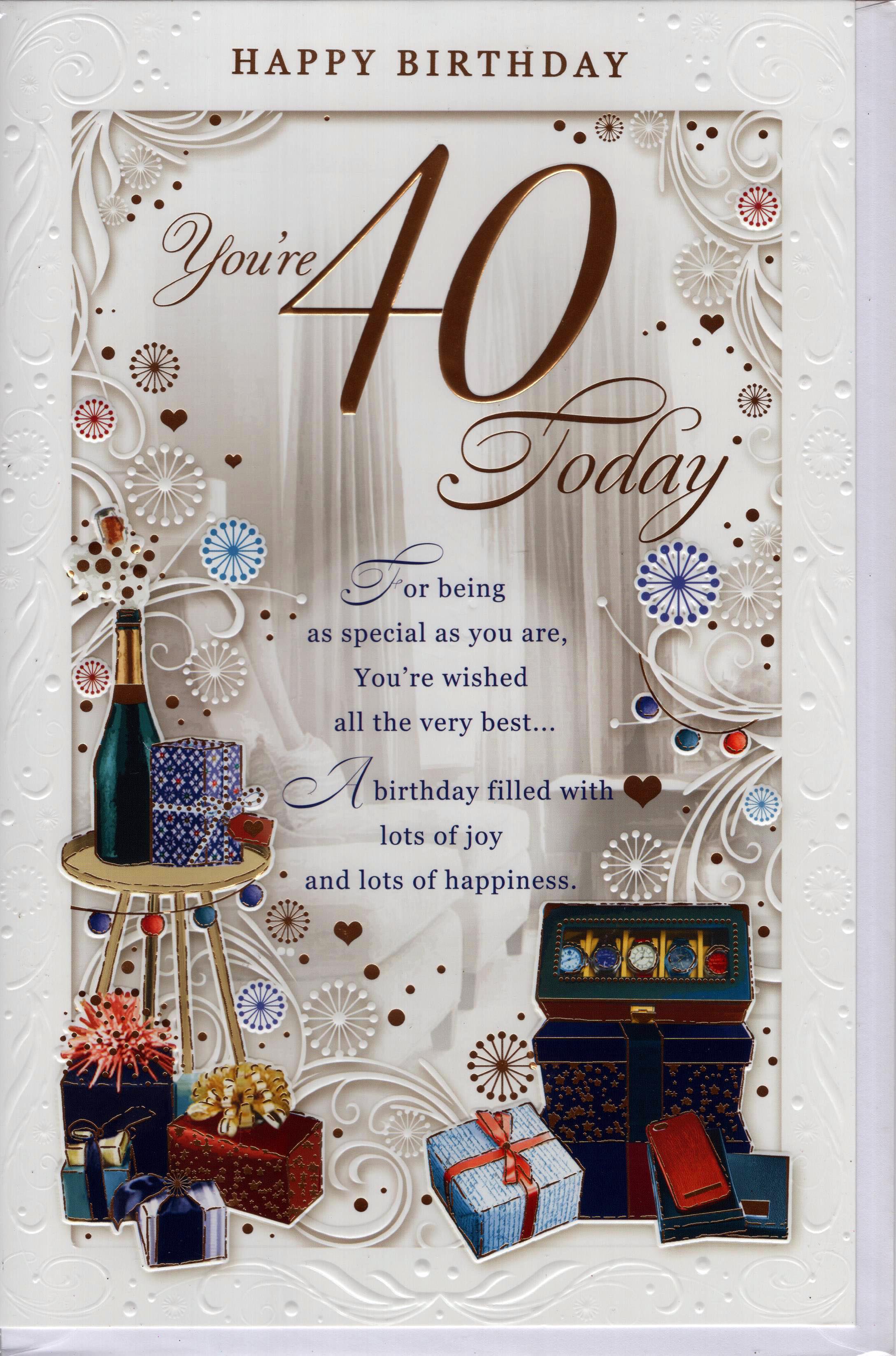 You're 40 Today Birthday Greeting Card