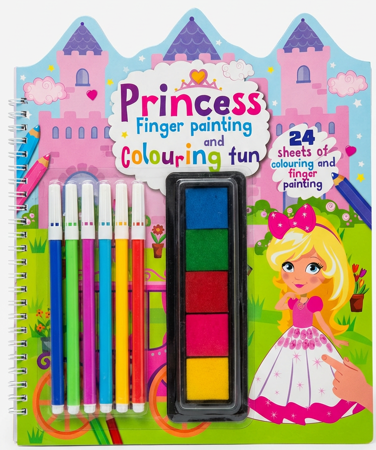 Princess Finger Painting and Colouring Fun