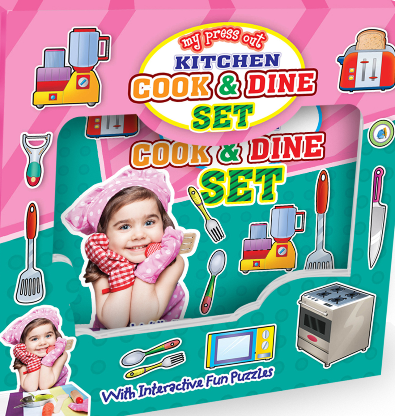 My Press out Kitchen Cook & Dine Set with Interactive Fun Puzzles