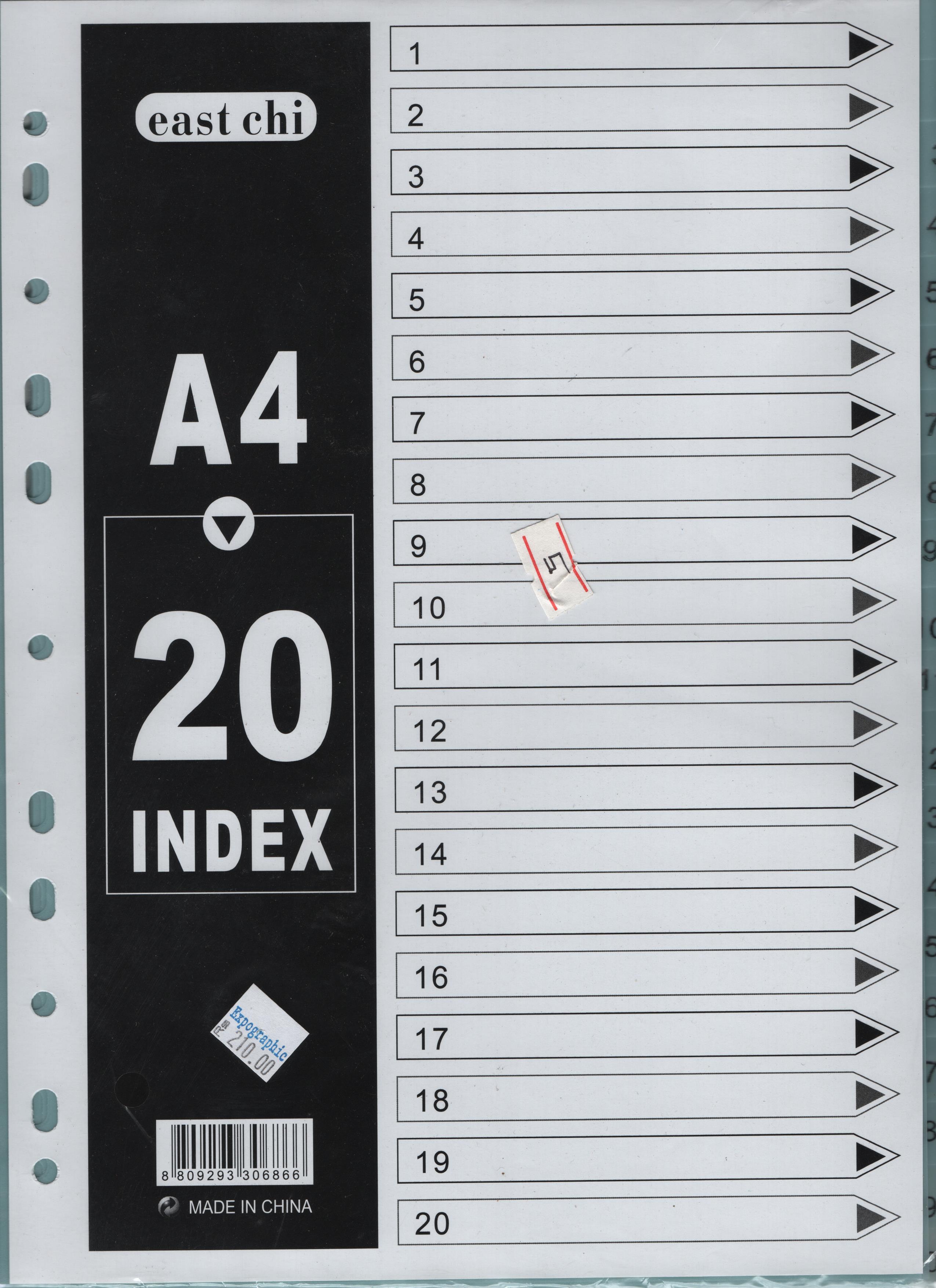 A4 20 Index Divider 