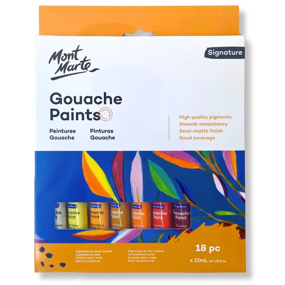 Mont Marte Signature 12ml Gouache Paints - 18 Pcs