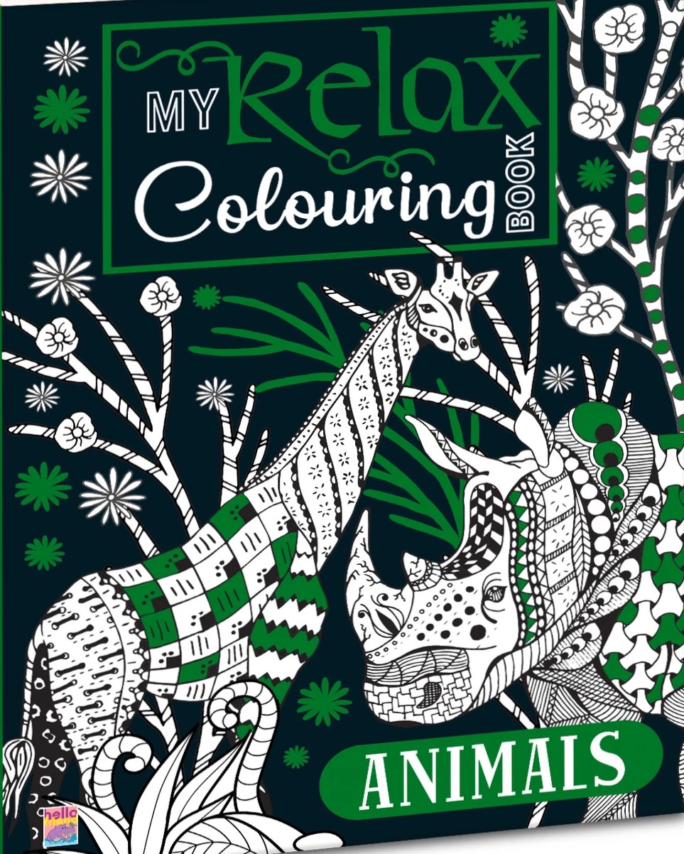 Hello Friend My Relax Colouring Book Animals