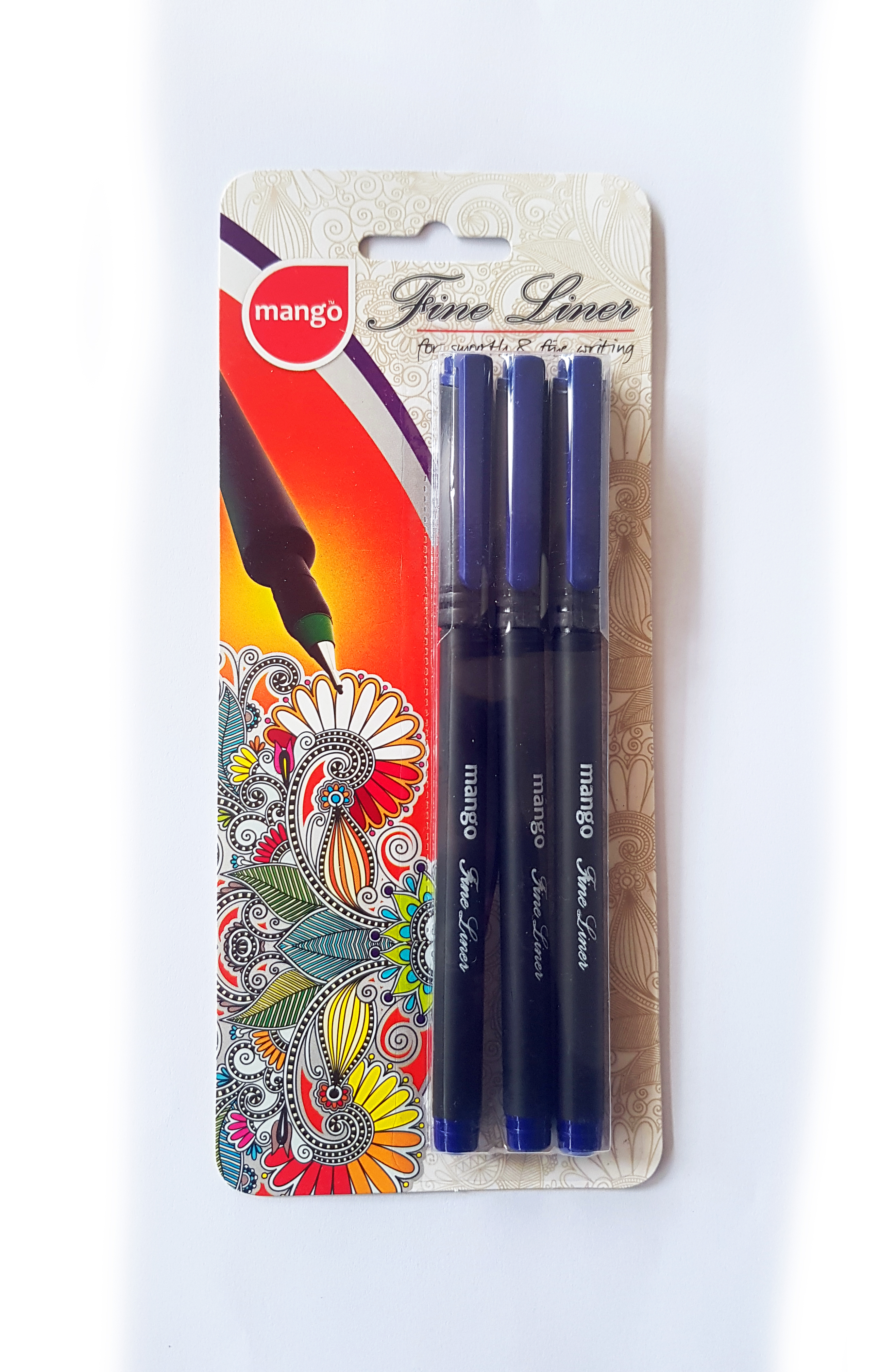 Mango Fine Liner 3 Pen Pouch Blue  