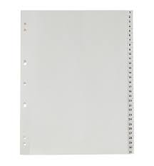 Index A4 31 Dividers