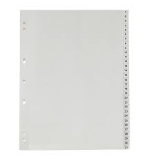 Index A4 31 Dividers